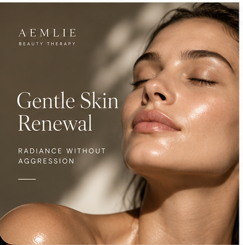 AEMLIE gentle skin renewal ritual with luminous hydrated skin and cream-clay treatment texture
