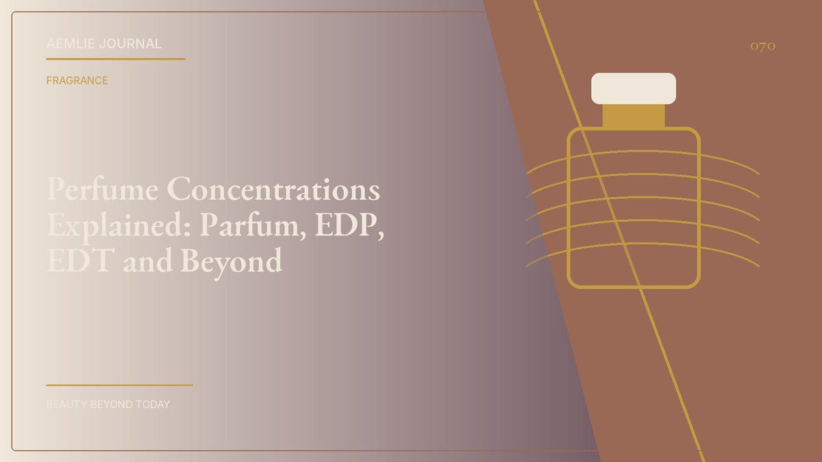AEMLIE Journal cover — Perfume Concentrations Explained: Parfum, EDP, EDT and Beyond