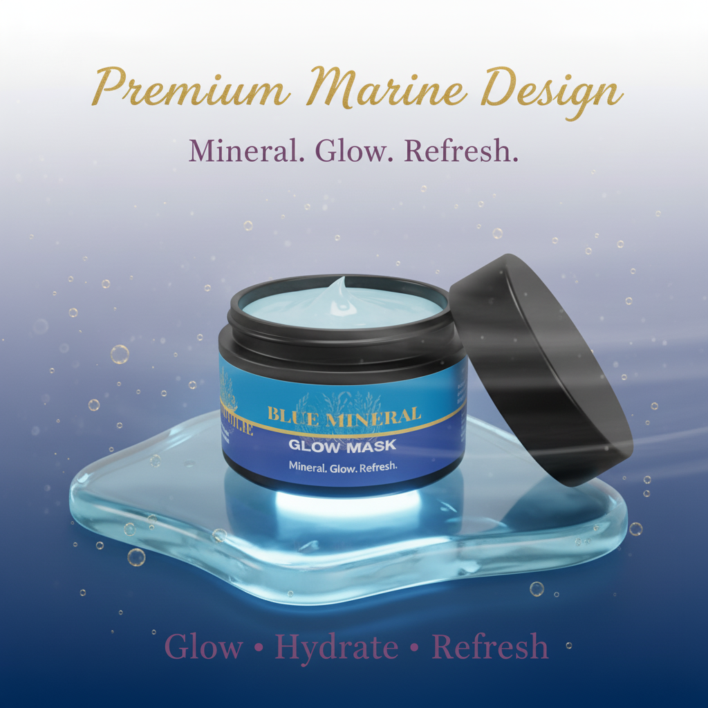 Aemlie Blue Mineral Glow Mask 50ml – marine mineral radiance-boosting face mask