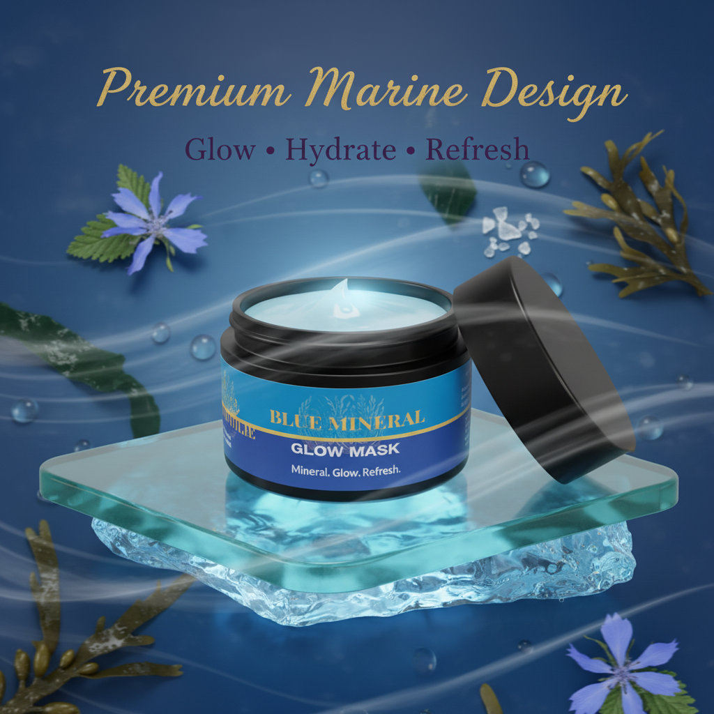 Aemlie Blue Mineral Glow Mask 50ml – marine mineral radiance-boosting face mask