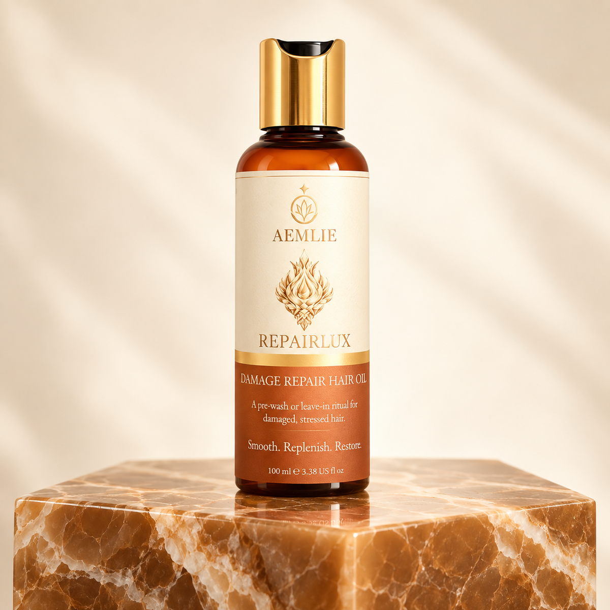 AEMLIE RepairLux Damage Repair Hair Oil – Restorative Treatment with Macadamia, Moringa & Marula Oils
