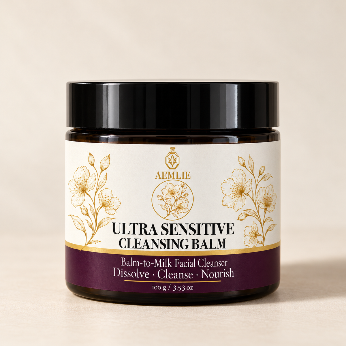AEMLIE Ultra Sensitive Cleansing Balm luxury product photograph