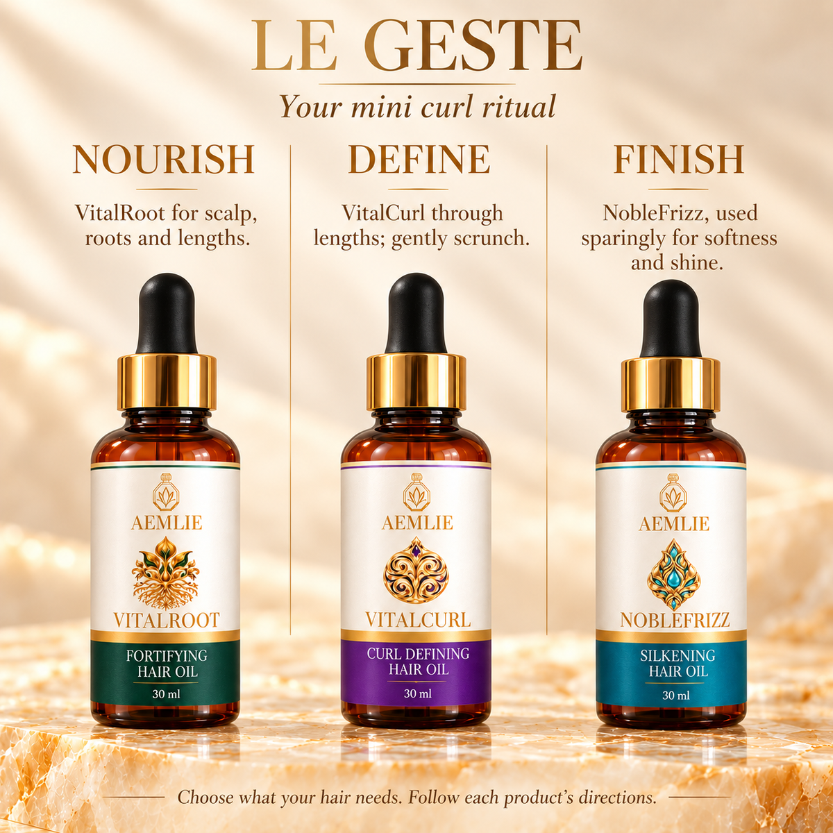 Curl Confidence Mini Ritual Set –  Norish Condition Define Hair Oil Collection