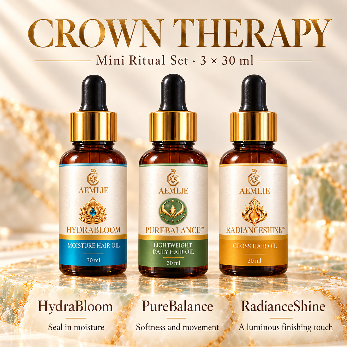 Moisture Uplift Discovery Trio – The Ritual Minis for Moisture, softness movement and shine