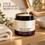 AEMLIE Ultra Sensitive Cleansing Balm on a serene bathroom shelf