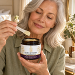 Silver-haired woman with AEMLIE Ultra Sensitive Cleansing Balm