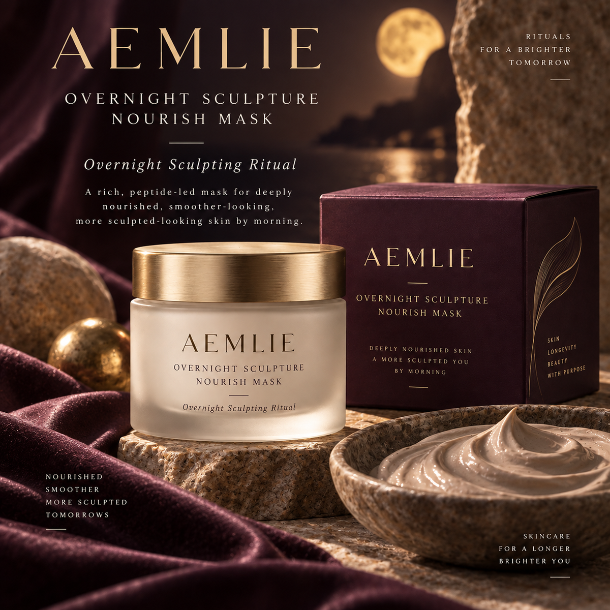 AEMLIE Overnight Sculpture Nourish Mask concept hero