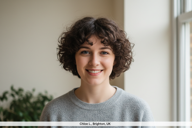  Chloe L., Brighton, UK with short hair