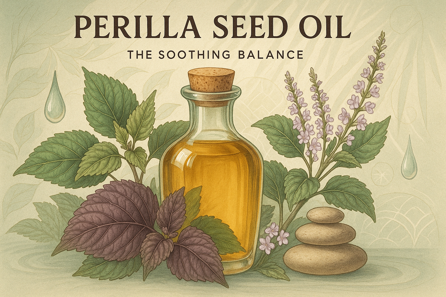 detailed artwork of Perilla Seed Oil – The Soothing Balance