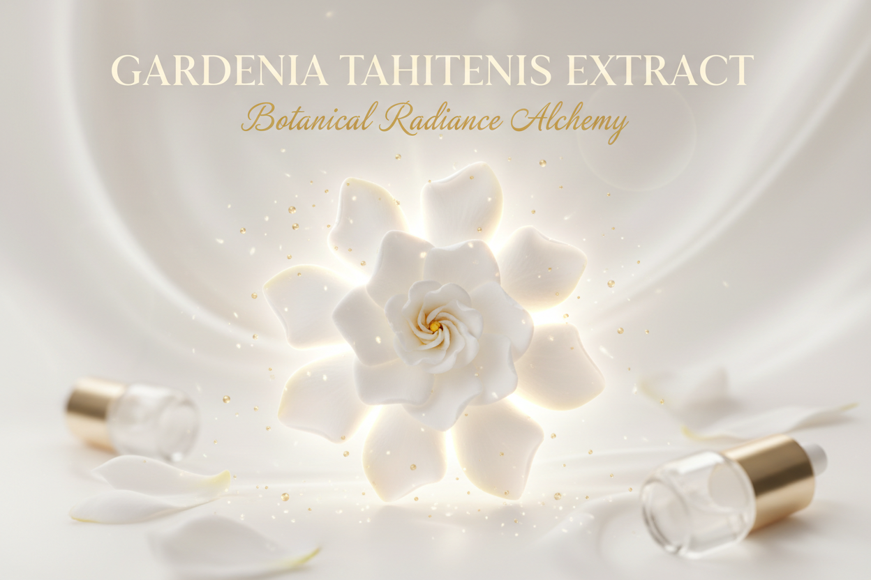 Gardenia Tahitensis brings a luxurious, skin-softening quality to the mask. Rich in smoothing compounds, it helps nourish the skin and supports a radiant, revitalised appearance. Known for its conditioning properties, this extract helps reduce visible dullness and promotes a clearer, more even complexion.
Its sensorial silkiness enhances the ritual experience, offering comfort while supporting smoother, more luminous skin. Write in title and tagline: Gardenia Tahitensis Extract — Botanical Radiance Alchemy