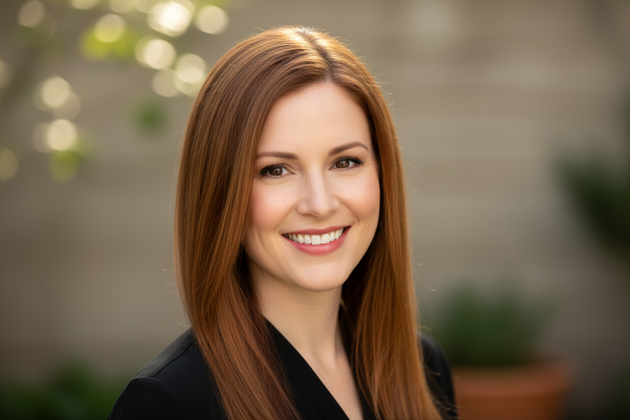 longer hair and smiling