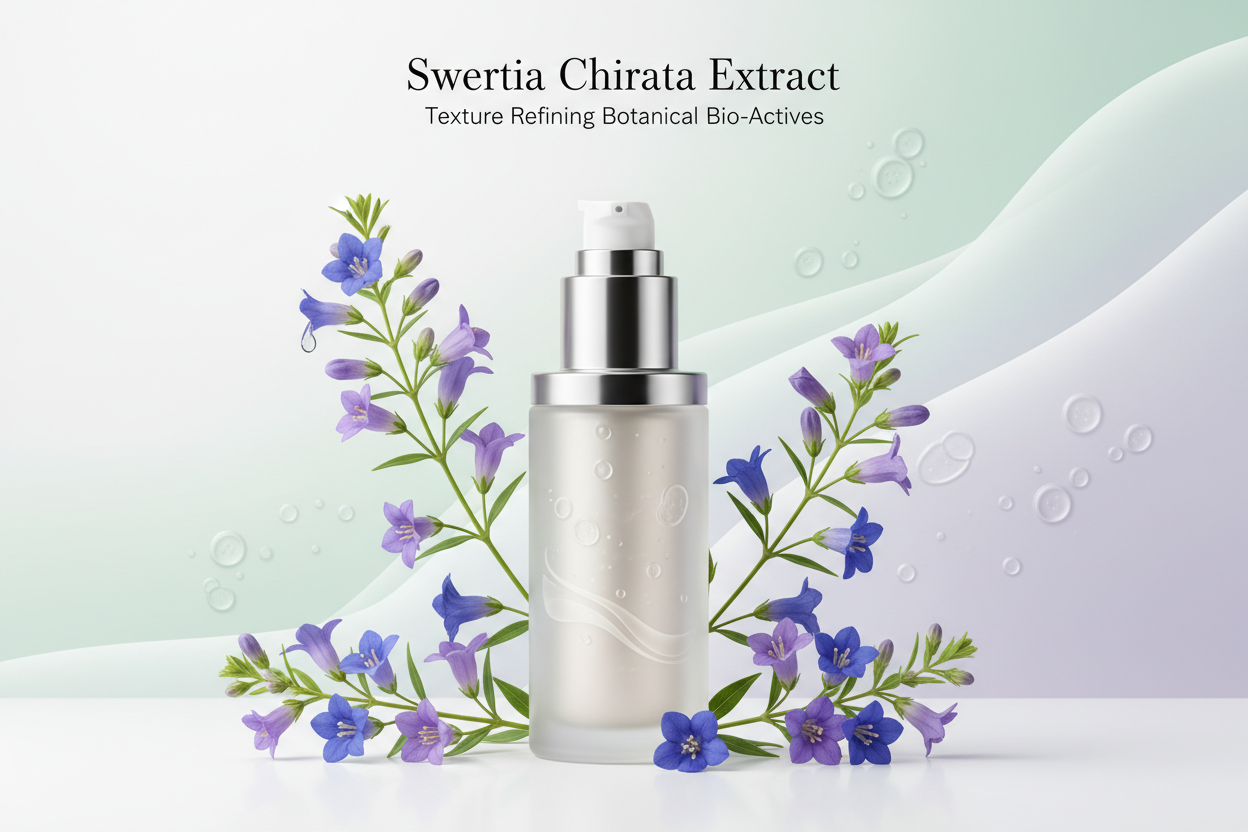 Swertia Chirata is a high-performance extract celebrated for its ability to refine the appearance of uneven skin texture. Its bio-active compounds help support the skin’s renewal processes, contributing to a smoother, revitalised complexion.
In this formula, it brings a future-focused element, helping skin look fresher, more even, and visibly renewed with continuous use. Write in title and tagline: Swertia Chirata Extract — Texture Refining Botanical Bio-Actives
