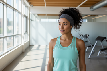 woman with gym hair band 